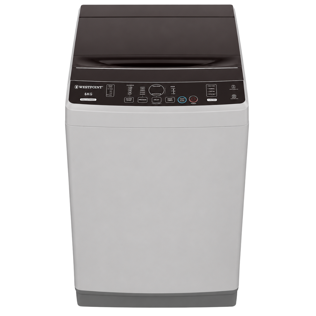 WESTPOINT WASHING MACHINE 6KG TOP LOADING SILVER